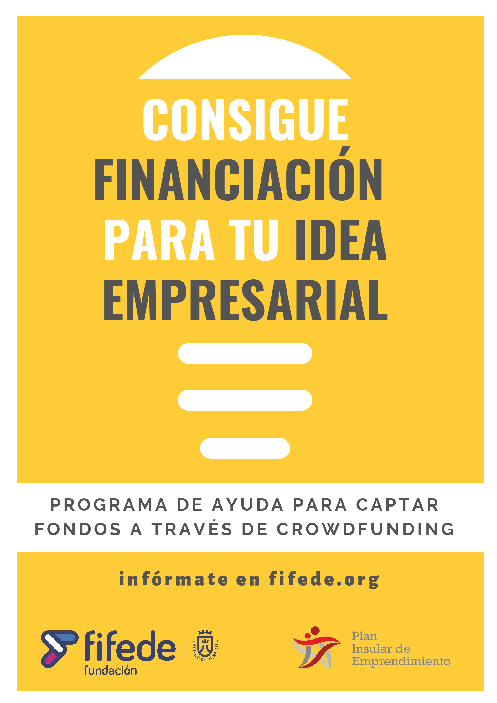 Cartel del programa de ayuda para captar fondos a través de crowdfunding de Fifede